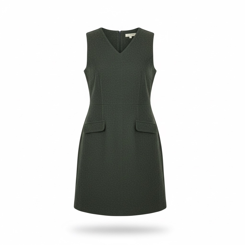 Eddie Bauer Wool Sheath Dress Sz 8P Drk Green VTG 60s Inspire Cottagecore Preppy